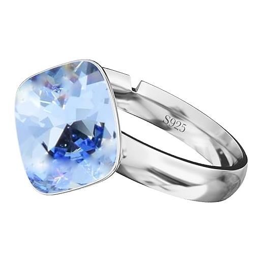 MŚ 1997 MENNICA ŚWIDNICKA anello da donna in argento sterling 925, con rombo di 44 colori, regolabile con cristalli di marca, lucido, con zirconi cubici, cristallo, cristallo