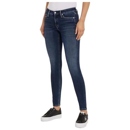 Calvin Klein Jeans mid rise skinny j20j222445 pantaloni, denim (denim dark), 25w / 30l donna