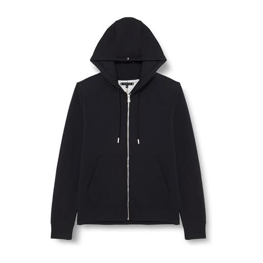 Tommy Hilfiger cardigan giacca in maglia con cerniera uomo zip, nero (black), l
