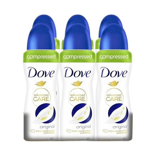 Dove deodorante antitraspirante advanced care originale compresso, 100 ml x6