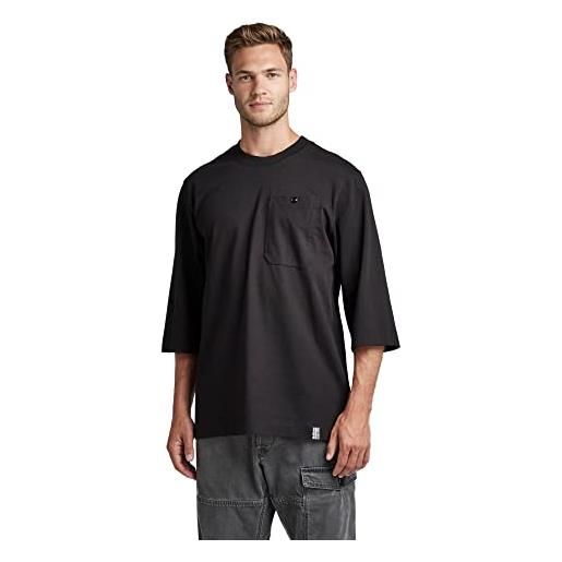 G-STAR RAW men's essential loose 3 sleeve t-shirt, nero (dk black d22773-c784-6484), s