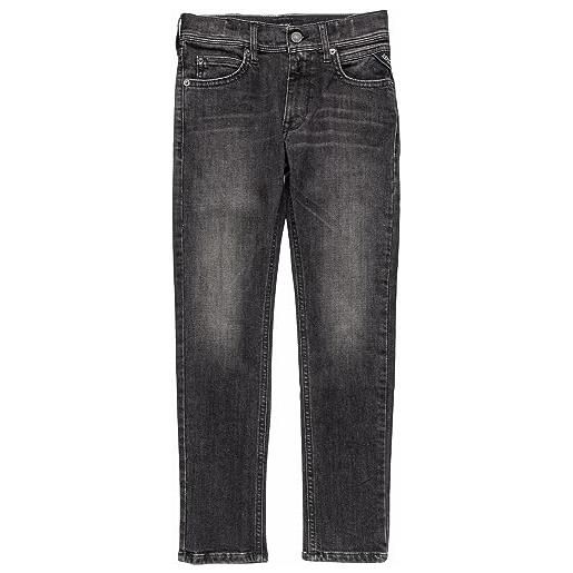Replay jeans wallys da ragazzo super slim fit con super elasticità, nero (black 098), 12 anni