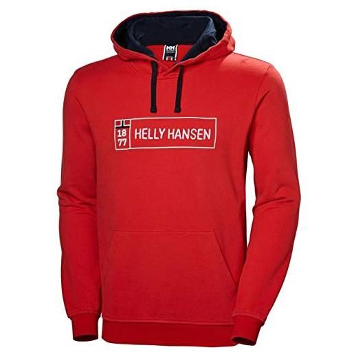 Helly Hansen 1877 hoodie maglione sportivo, rosso (rojo 111), small uomo
