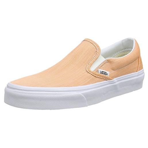 Vans classic slip-on scarpe da ginnastica basse, unisex adulto, arancione (chambray/coral/true white), 42 eu