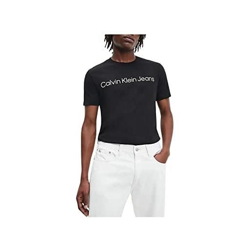 Calvin klein jeans t-shirt manica corta da uomo marca Calvin Klein Jeans, modello institutional logo slim, realizzati in cotone nero