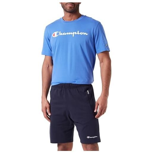 Champion legacy icons pants-small script logo pro-jersey zip bermuda pantaloncini, blu marino, m uomo