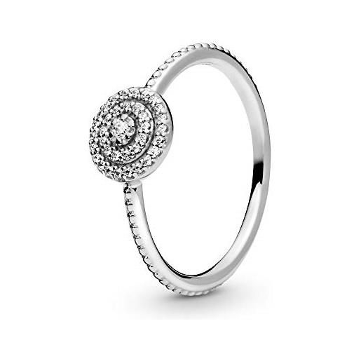 Pandora timeless anello elegante e brillante, in argento con zirconia cubica trasparente, 50