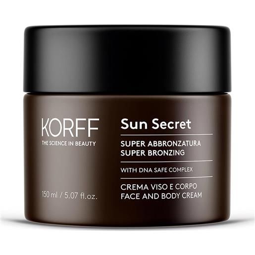 Korff Sole korff sun secret - crema solare super abbronzatura viso e corpo, 150ml