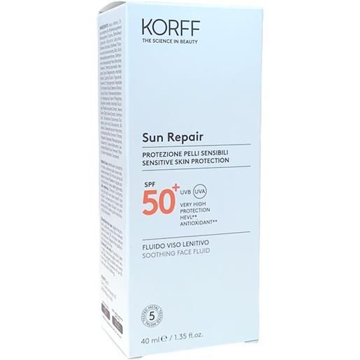 Korff Sole korff sun repair - fluido viso lenitivo spf50+ protezione pelli sensibili, 40ml