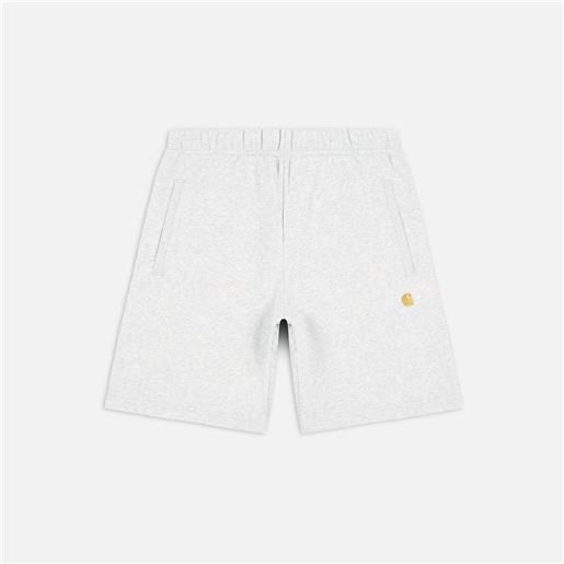 Carhartt WIP chase sweat shorts ash heather/gold unisex