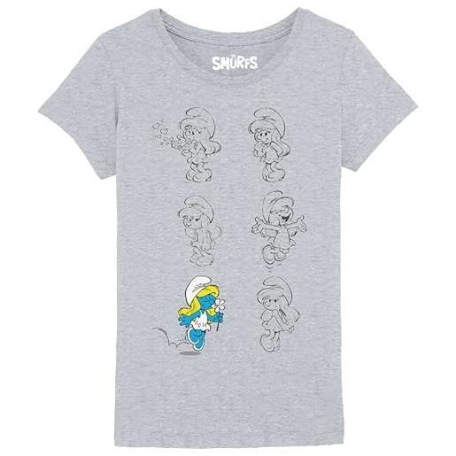 Les Schtroumpfs gismurfts012 t-shirt, bianco, 10 anni bambine e ragazze