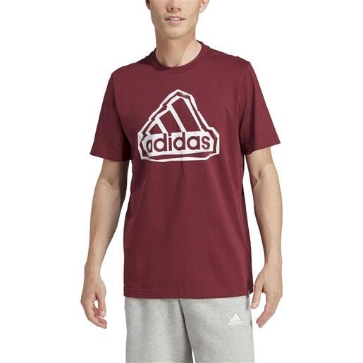 T-shirt maglia maglietta uomo adidas rosso fld bos logo cotone jersey im8302