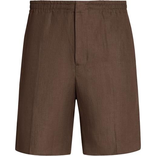 Zegna shorts oasi lino - marrone