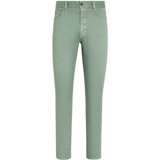 Zegna jeans roccia skinny a vita media - verde