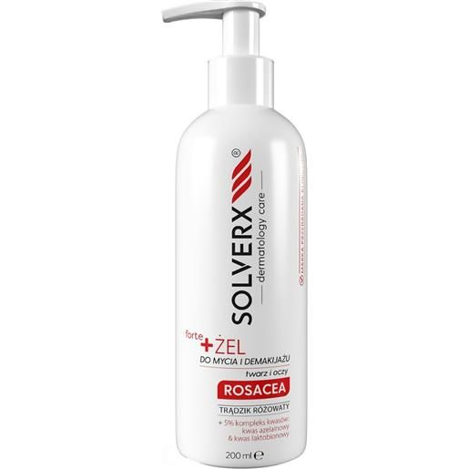 Solverx rosacea forte gel detergente e struccante per il viso gel detergente per il viso 200 ml