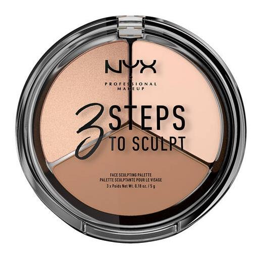 Nyx 3 steps to sculpt fair paleta do konturowania twarzy 5 g