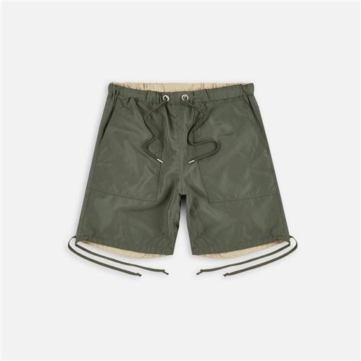 Taion non down military reversible shorts olive unisex