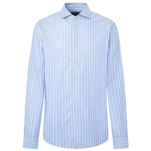 Hackett London wide sky stripe camicia, blu (blu/bianco), xs uomo