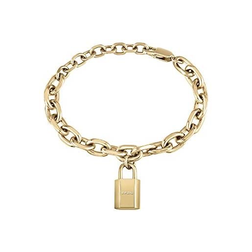 Breil - women's bracelet promise collection tj3077 - gioielleria donna - bracciale in acciaio per donne, con chiusura in acciaio e finitura a specchio, oro - regolabile da 15 cm a 21 cm