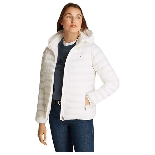 Tommy Hilfiger lw padded global stripe jacket ww0ww38927 giacche imbottite, bianco (th optic white), xxl donna