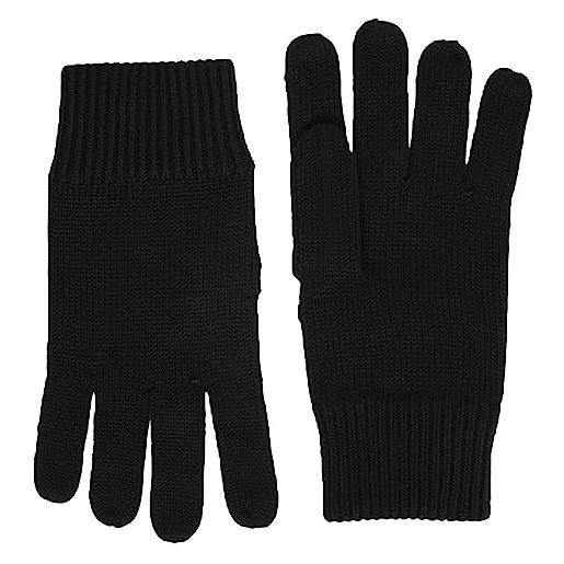 Tommy hilfiger essential flag knitted gloves, uomo, black, os