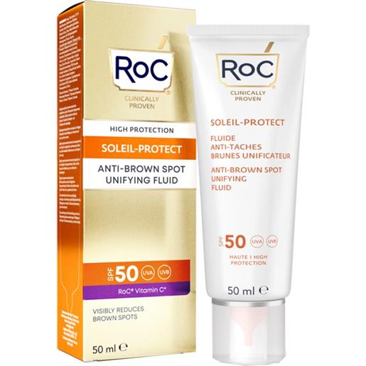 ROC OPCO LLC roc soleil protect fluido solare antimacchie spf50 - fluido solare viso con vitamina c - 50 ml