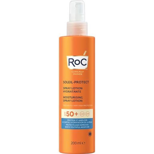 ROC OPCO LLC roc soleil protect lozione spray idratante spf 50+ - spray solare corpo protezione molto alta - 200 ml