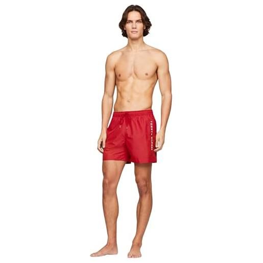 Tommy Hilfiger pantaloncino da bagno uomo medium drawstring lunghezza media, rosso (primary red), xl