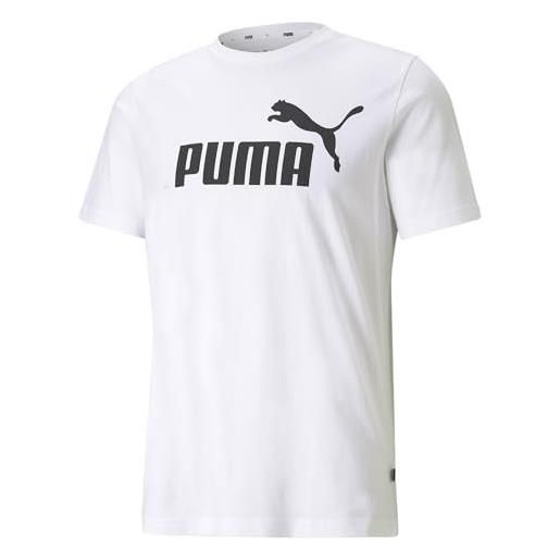 Puma ess logo tee maglietta, white, m uomo