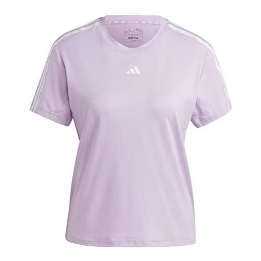 Adidas tr-es 3s t, t-shirt donna, bliss lilac/white, xs