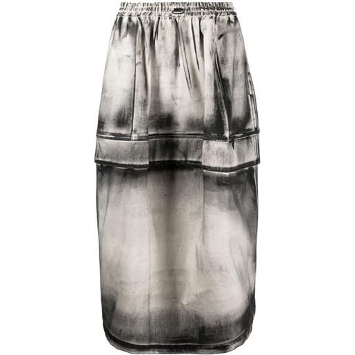 Melitta Baumeister high-waisted drawstring midi skirt - grigio