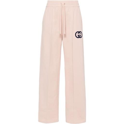 Gucci pantaloni con motivo gg - rosa
