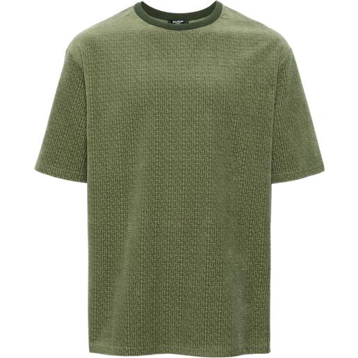 Balmain t-shirt con monogramma - verde