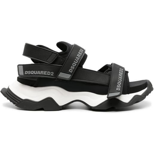 Dsquared2 sandali chunky con logo goffrato - nero