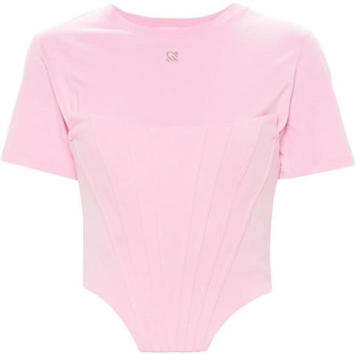Giuseppe Di Morabito t-shirt con corsetto - rosa