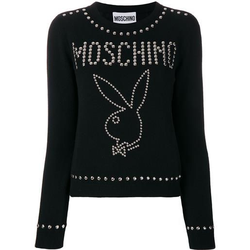 Moschino playboy bunny studded jumper - nero