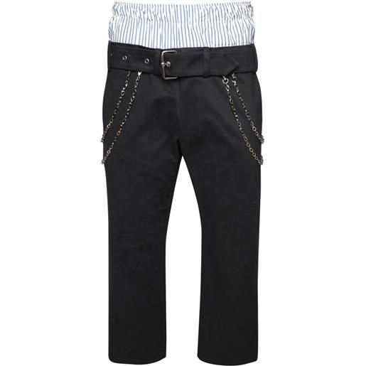 BLUEMARBLE pantaloni double layer boxer crop - nero