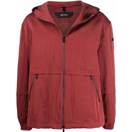 Zegna giacca con cappuccio - rosso