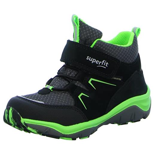 Superfit sport5, scarpe da ginnastica bambini e ragazzi, nero verde 0000, 21 eu larga