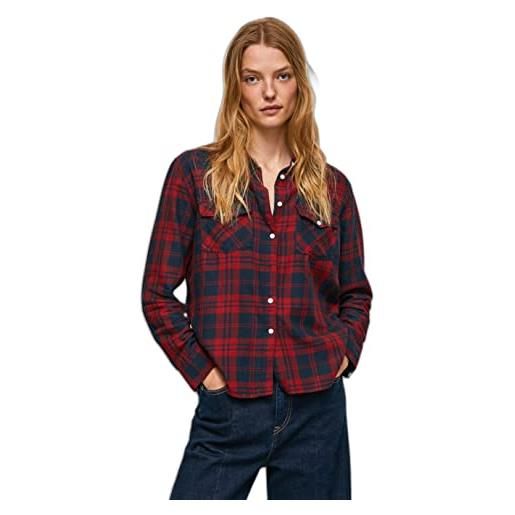 Pepe Jeans olivia, camicia donna, rosso (burnt red), xl