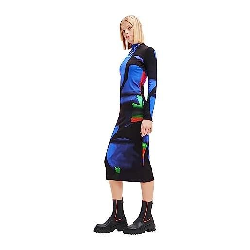Desigual vest_hologram-lacroix dress, nero, xl donna