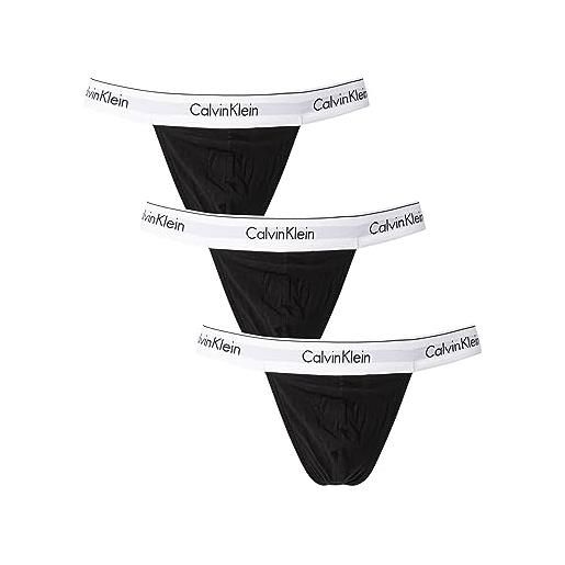 Calvin Klein perizomi uomo confezione da 3 cotone elasticizzato, multicolore (black, black, black), l