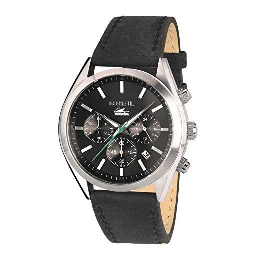 Breil - orologio uomo collezione manta city tw1608 - quadrante analogico grigio - movimento vd53 time module - bracciale in pelle nera