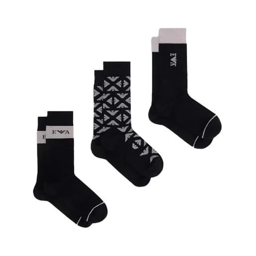 Emporio Armani 3 pack short socks, man, black, one size