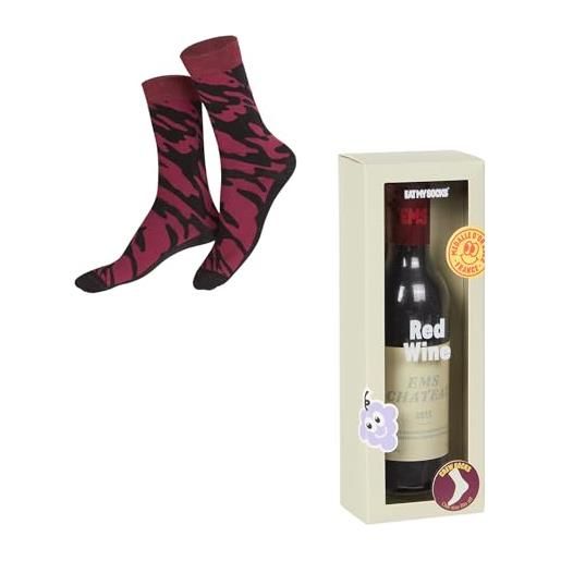 Doiy eat my socks - calzini originali e divertenti - design a forma di vino rosso - calzini di media lunghezza - comfort e durata - ideali per uomini e donne - taglie da 36 a 45-1 paio