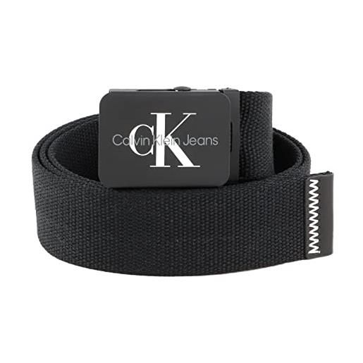 Calvin Klein uomo j 4cm adj. Monogram canvas belt, black, 80