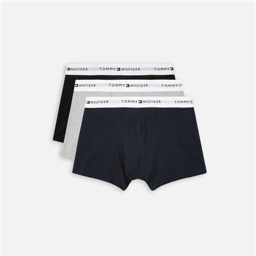 Tommy Hilfiger Underwear signature cotton essential 3 pack trunk desert sky/black/grey heather uomo