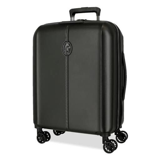El Potro vera valigia da cabina nera 40 x 55 x 20 cm rigida abs chiusura tsa 37 l 3,1 kg 4 ruote doppie bagaglio a mano, nero, valigia cabina