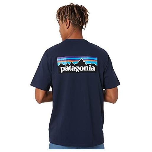 Patagonia m's p-6 logo responsibili-tee, t-shirt uomo, classic navy, xl