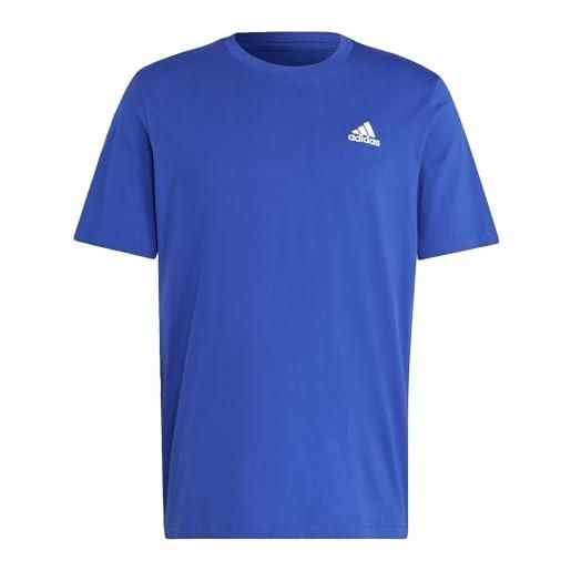 adidas essentials single jersey embroidered small logo short sleeve t-shirt, white, xl uomo